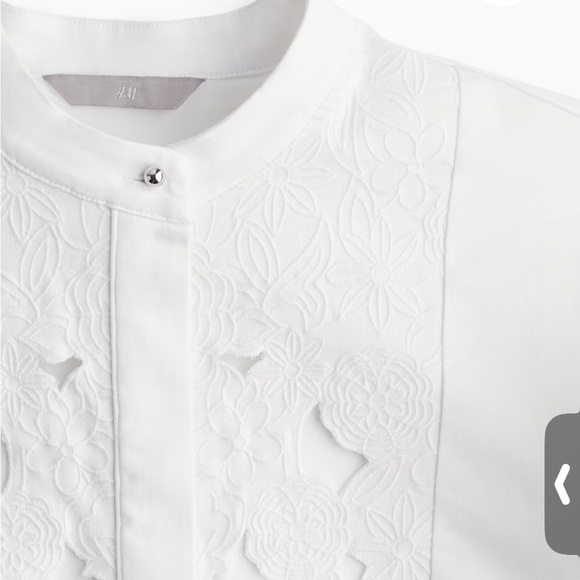 H&M EYELET EMBROIDERY-DETAIL COTTON DRESS SIZE MEDIUM NEW W/ TAG - Picture 3 of 11